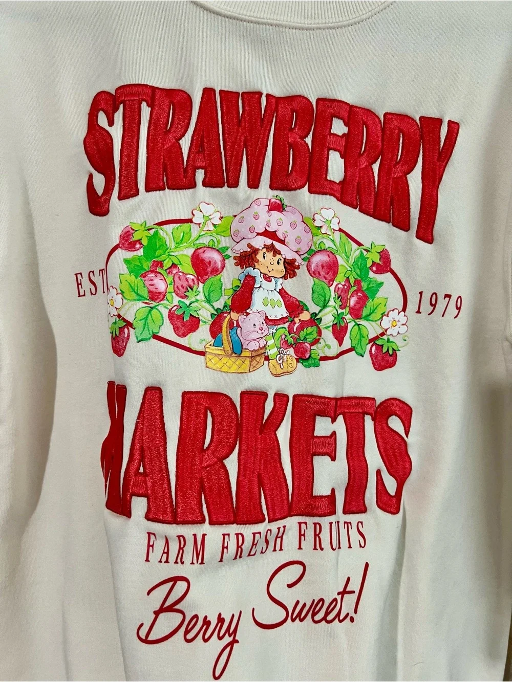 Cream 'Strawberry Shortcake Markets' Graphic Sweatshirt - Picture 11 of 16